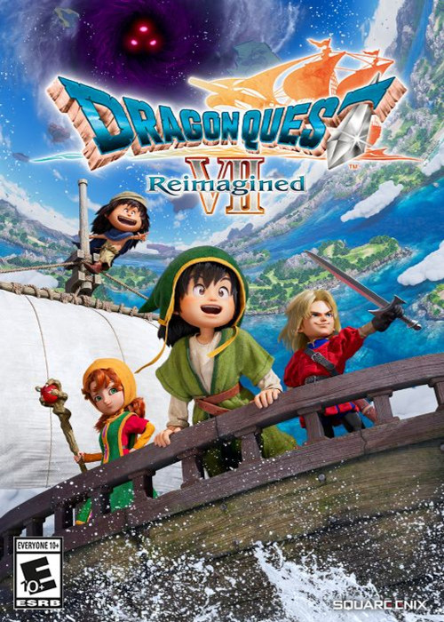 Le héros de Dragon Quest VII devant un piédestal de fragments magiques