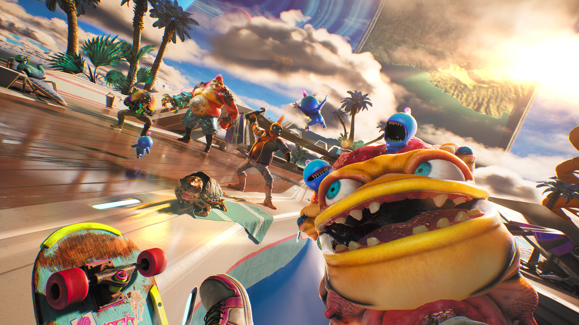 Le protagoniste interagissant avec un PNJ alien bizarre dans un bar spatial