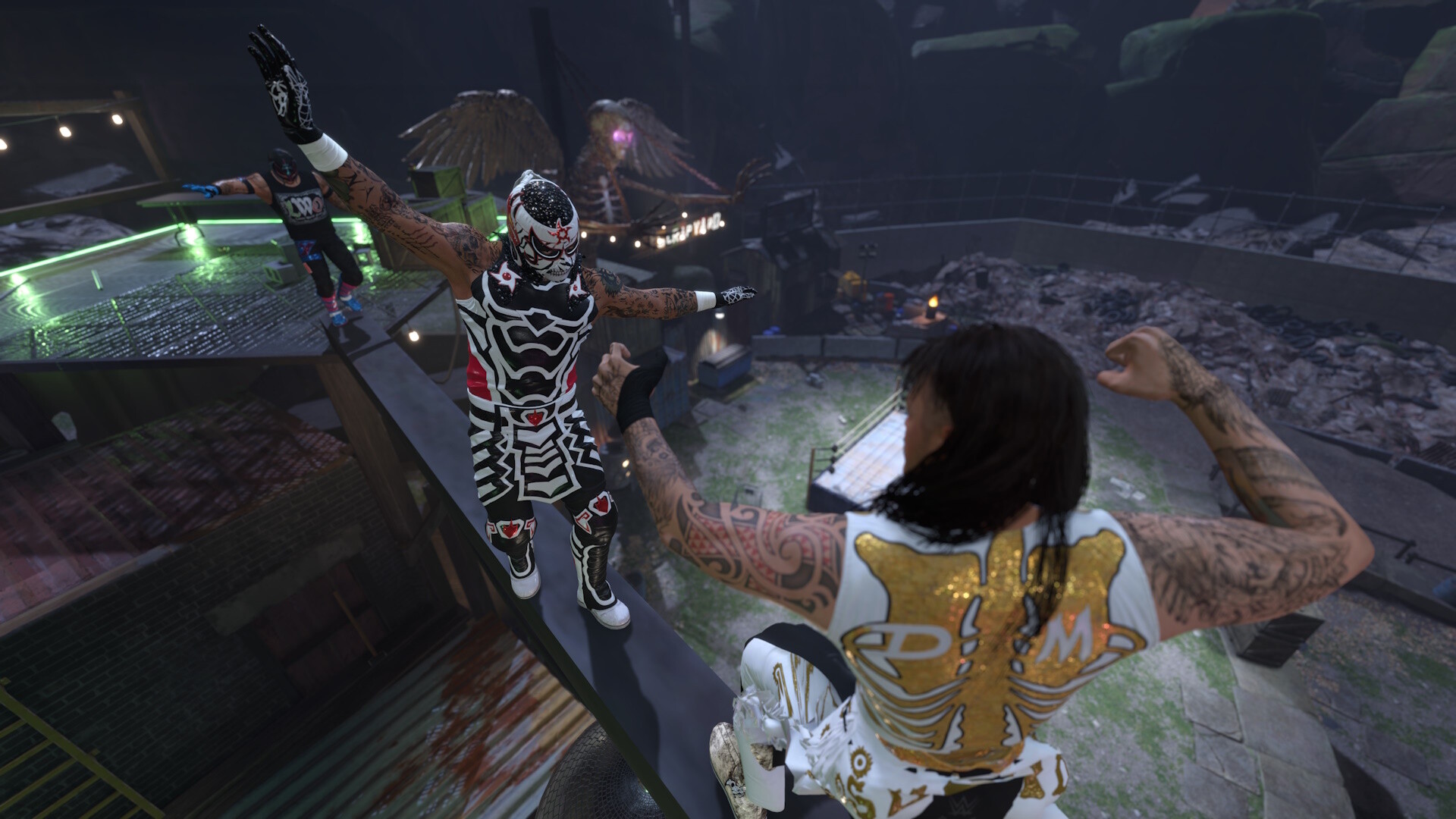 Entrée spectaculaire d'une superstar sous les projecteurs et la fumée