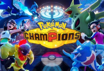Une Pokéball scintillante posée sur le socle d'un podium de championnat mondial.