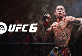 La ceinture de champion du monde de l'UFC brillant sous les projecteurs au centre de la cage.